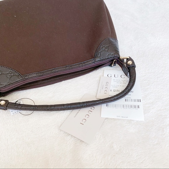 NWT Authentic Gucci GG Woven Denim Shoulder Bag - Picture 9 of 10